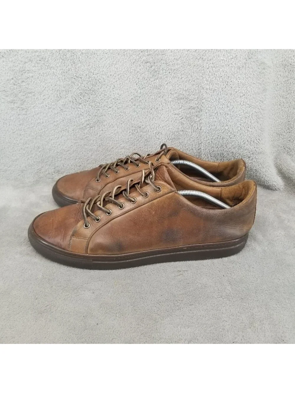 Thursday Shoes Mens Size 13 Brown Leather Lace Up Sneakers *Read*